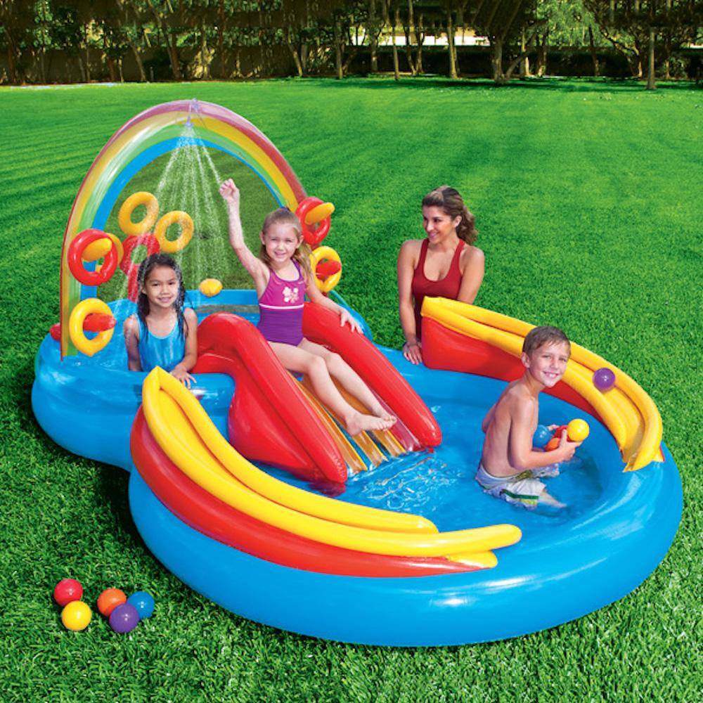 Intex Rainbow Ring Play Center Inflatable Kiddie Pool 57453EP - The ...