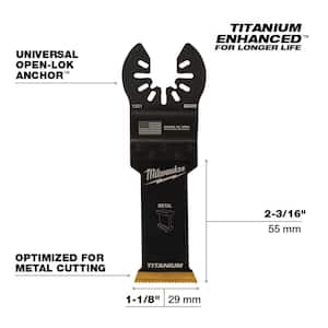 1-1/8 in. Titanium Bi-Metal Universal Fit Wood and Metal Cutting Multi-Tool Oscillating Blade (3-Pack)