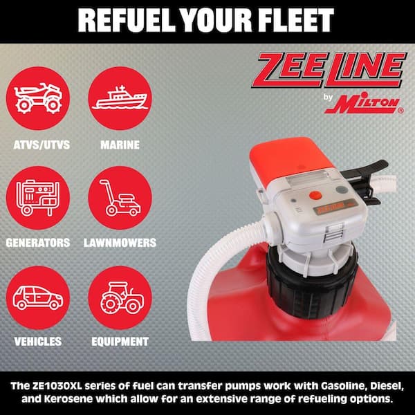 ZEELINE BY MILTON AA Battery Powered Fuel Can Transfer Pump for