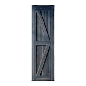 22 in. x 84 in. K-Frame Navy Solid Natural Pine Wood Panel Interior Sliding Barn Door Slab with Frame