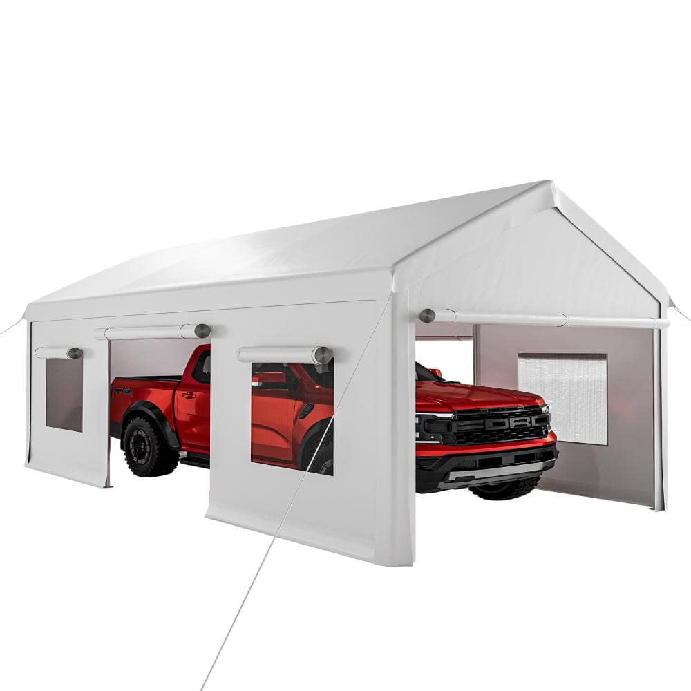 Heavy Duty 10x20 FT Carport - Waterproof UV-Resistant PE Canopy - Galvanized Steel Frame All-Season Tarp for Truck price history on PriceWatchPro