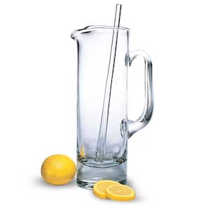4.8 Qt. Clear Large Glass Pitcher Tilted CV424 - The Home Depot
