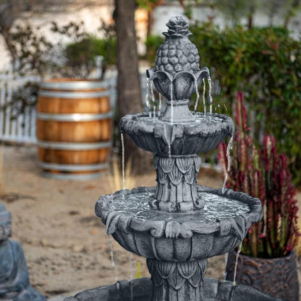 XBRAND 58.3 in. H Electric Resin Tiered Fountain with Submersible