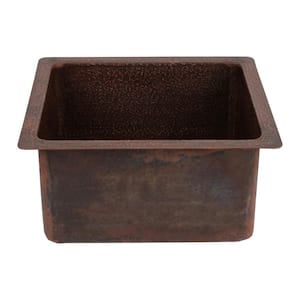 Terra Firma 9 Gauge Copper 16 in. x 14 in. x 8 in. Drop-In/Undermount Rectangle Bar Sink w/3.5 in. Drain Size