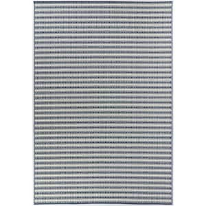 Niven Navy 5 ft. 3 in. x 7 ft. Stripe Indoor/Outdoor Area Rug