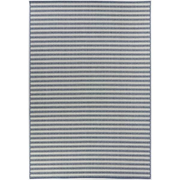 BALTA Niven Navy 5 ft. 3 in. x 7 ft. Stripe Indoor/Outdoor Area Rug ...