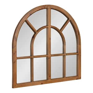 Boldmere 28.50 in. H x 30.00 in. W Arch Wood Framed Brown Mirror