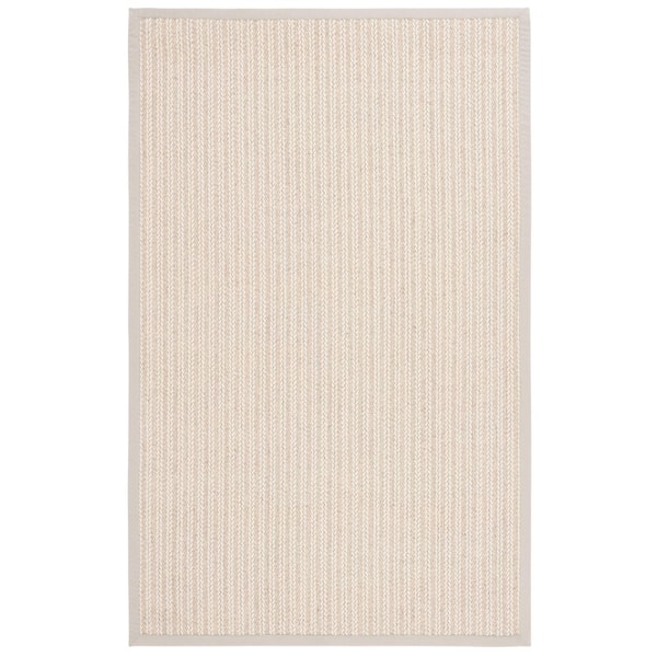 Palm Beach 8 ft. x 10 ft. Ivory Modern Striped Area Rug
