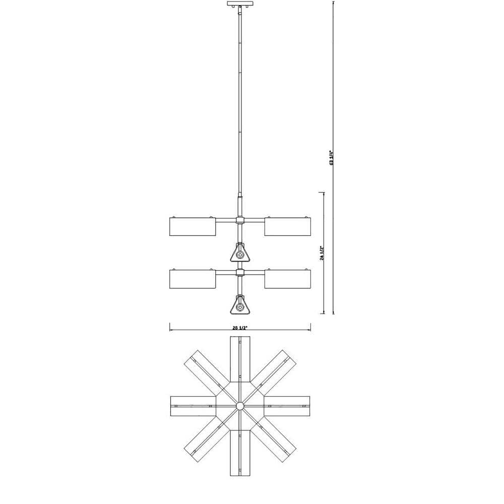 Latitude Sputnik 24.5'' Brushed Gold Leaf-Inspired Chandelier