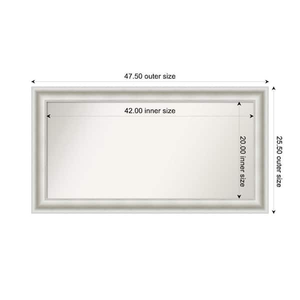 Amanti Art Parlor White 47.5 in. x 25.5 in. Custom Non-Beveled Recycled Polystyrene Framed Bathroom Vanity Wall Mirror