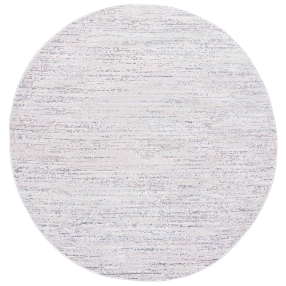 SAFAVIEH Whisper 7 ft. x 7 ft. Gray/Dark Gray Solid Marle Round Area ...