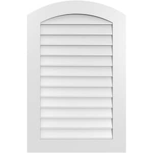 26 in. x 40 in. Arch Top Surface Mount PVC Gable Vent: Functional with Standard Frame