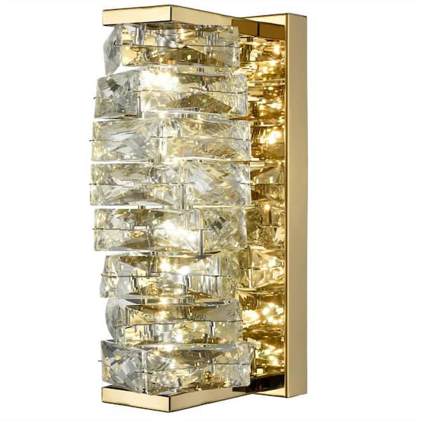 CLAXY 4.7 in. 1-Light Gold Modern Wall Sconce with Standard Shade