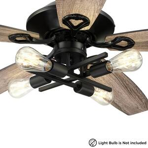 Keller 52 in. LED Indoor Black DC Motor Ceiling Fan with Light Kit and Remote Control Included