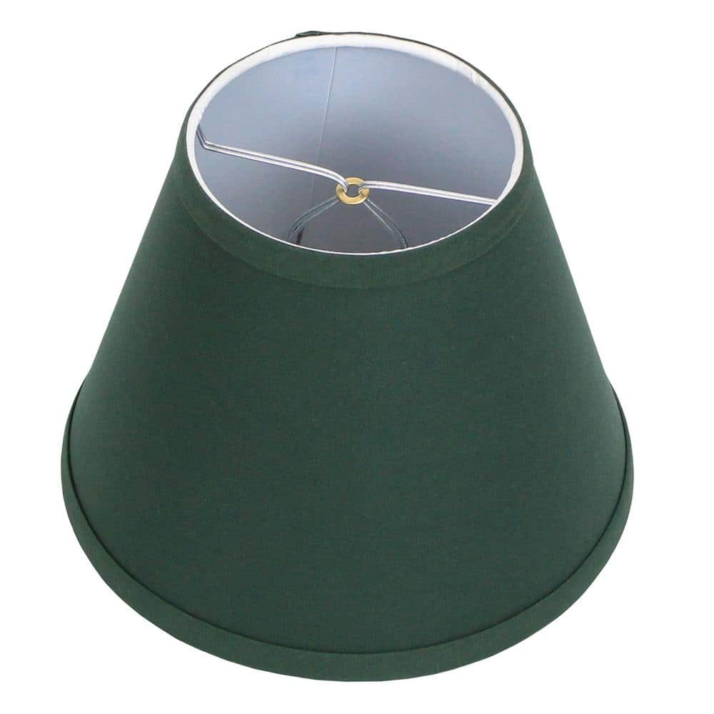 FenchelShades.com Fenchel Shades 5 in. Top Diameter x 9 in. Bottom Diameter x 7 in. Slant, Empire Lamp Shade - Linen Hunter Green