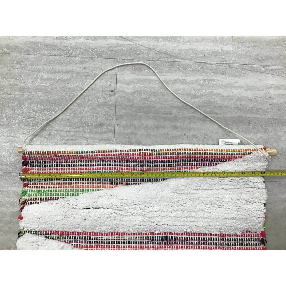 Boho Chindi Multicolor Woven Wall Hanging with Fringe