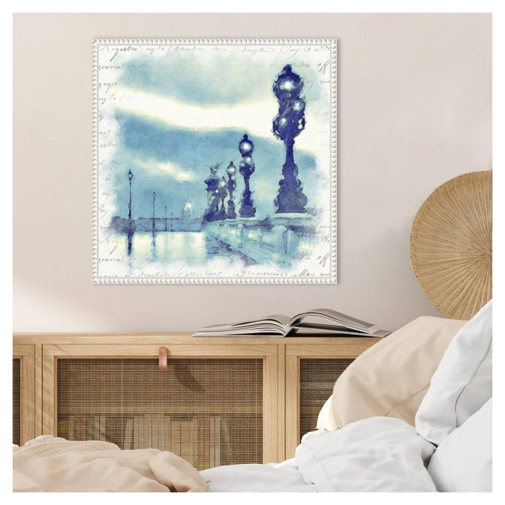 Paris in Blue II White Framed Canvas Wall Art Print