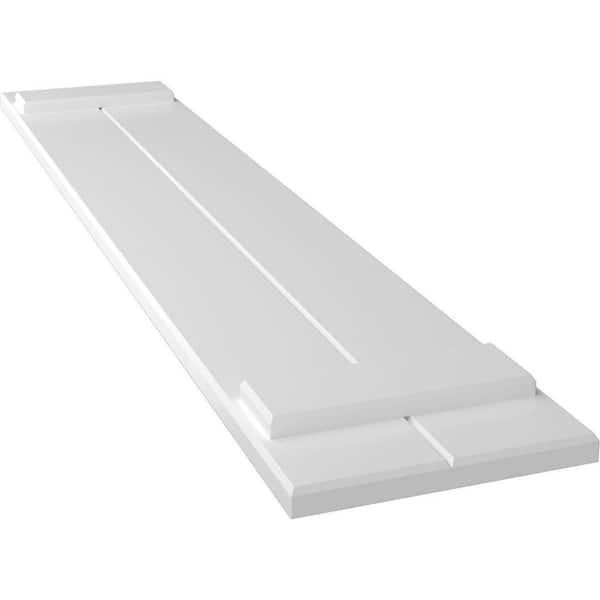 Ekena Millwork 10 3/4" x 55" True Fit PVC Two Board Joined Board-n-Batten Shutters, Black (Per Pair)