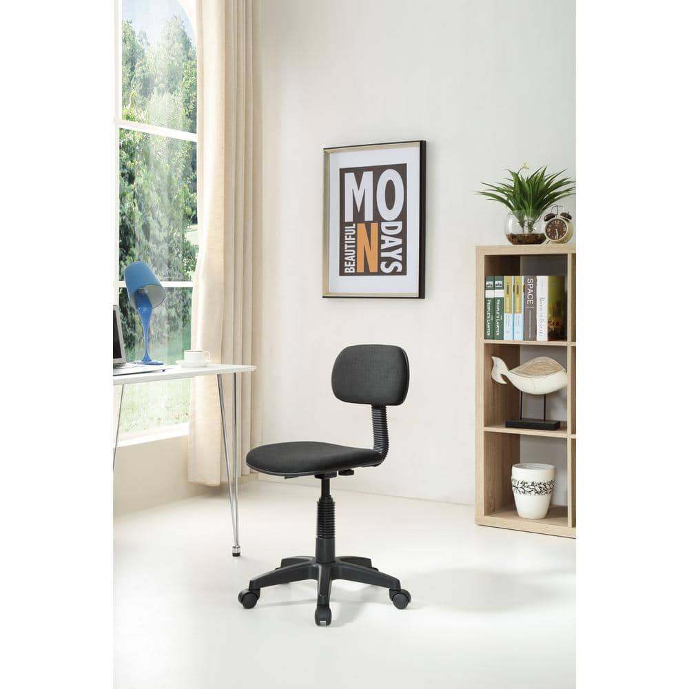 ErgoFlex Black Fabric and Metal Adjustable Swivel Task Chair