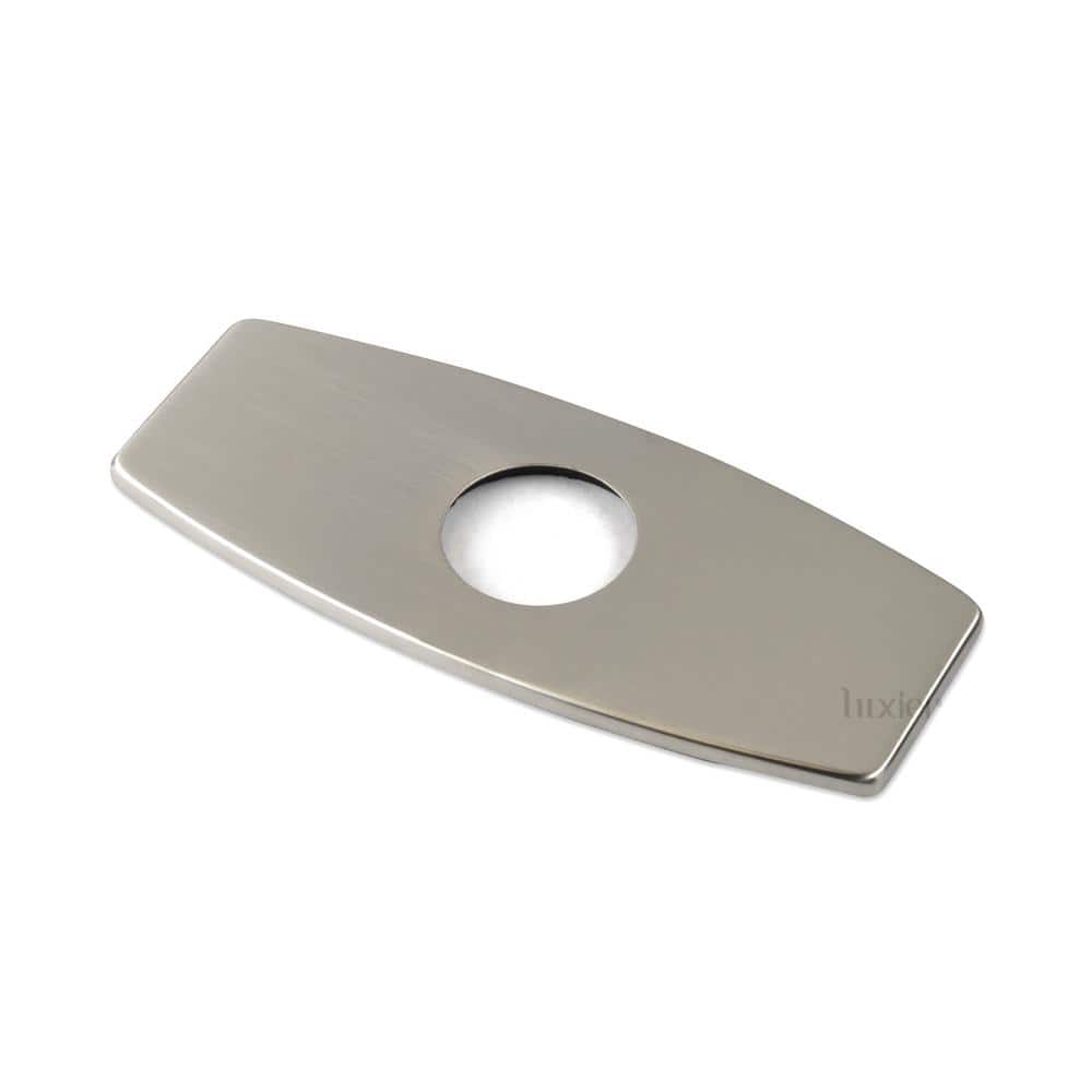 Brushed Nickel 6-inch Brass Bathroom Sink Faucet Hole Cover
