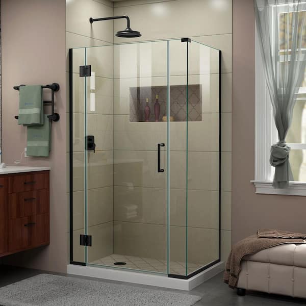 DreamLine Unidoor-X 39.5 in. W x 30-3/8 in. D x 72 in. H Frameless Hinged Shower Enclosure in Matte Black