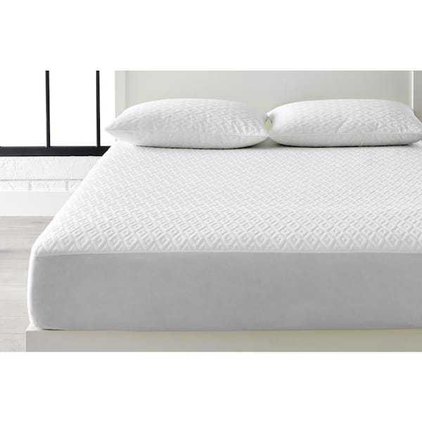 StyleWell Microban Anti-Microbial White Queen Mattress Protector + Jumbo Pillow Protector (Set of 2)