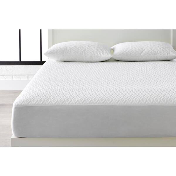 StyleWell Microban Anti-Microbial White California King Mattress Protector + King Pillow Protector (Set of 2)
