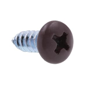 #8 x 1/2 in. Zinc Plated Steel With Brown Head Phillips Drive Pan Head Self-Tapping Sheet Metal Screws (25-Pack)