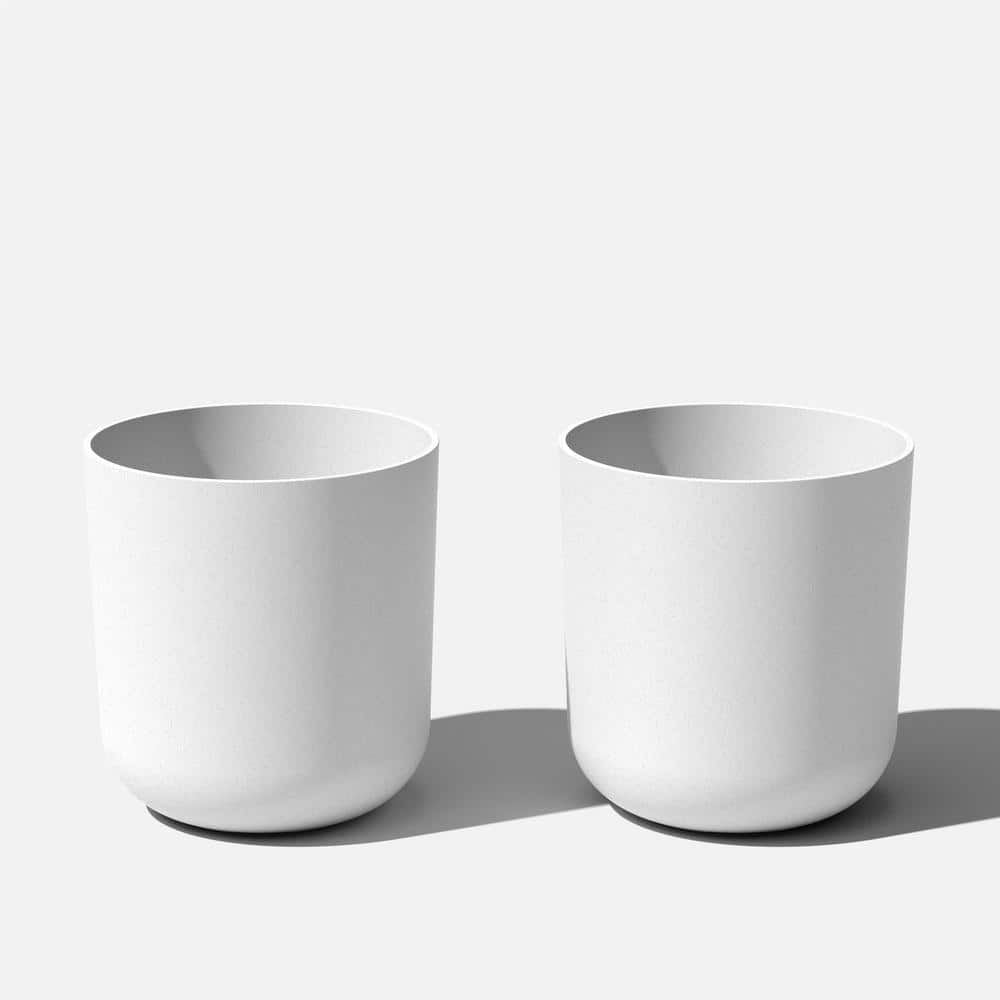 Kona Large White Plastic Round Planter with Drainage Holes (18.5 in. L x 18.5 in. W x 19.75 in. H) (2-Pack) price history on PriceWatchPro