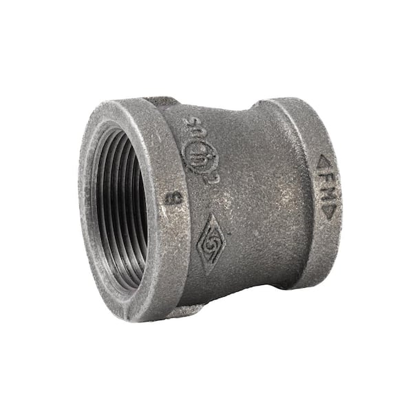 Southland 1-1/2 in. x 1-1/4 in. Black Malleable Iron FPT x FPT Reducing Coupling Fitting