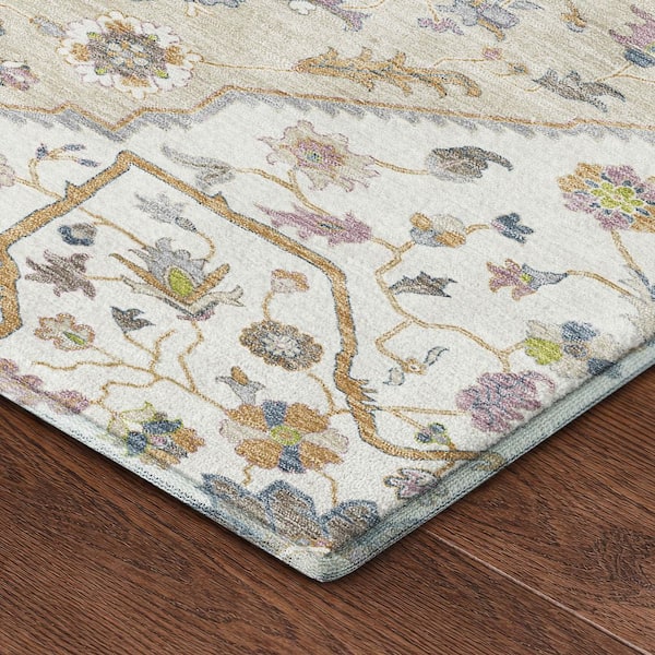 Mayfield Premium Machine Washable Abstract AMF2533 Ivory 2 ft. x 3 ft. Accent Rug