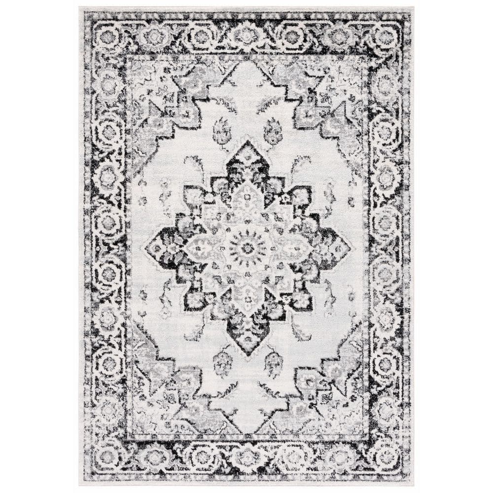 Tulum 5 ft. x 8 ft. Ivory/Black Medallion Border Area Rug price history on PriceWatchPro