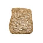 Concave Cylindrical Sparsely Hand Woven Wicker Seagrass Large Basket without Handles