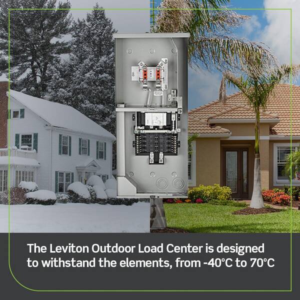 Leviton 150 Amp Outdoor Meter Main Combo, 8-Spaces, Ringless with Lever Bypass, 5th Jaw Installed