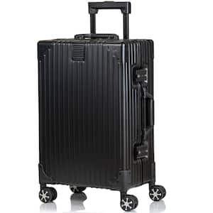 Elite 21 in. Black Aluminum Luggage Carry-on with Spinner Wheels