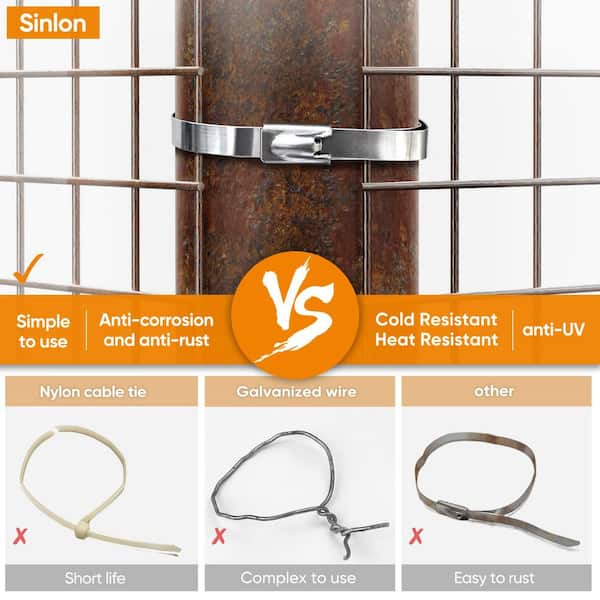 tie様 Angel Sar 100-Pieces 11.8 in. Chain Link Fence Ties, Multi