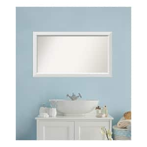 Blanco White 42.25 in. x 24.25 in. Custom Non-Beveled Wood Framed Bathroom Vanity Wall Mirror