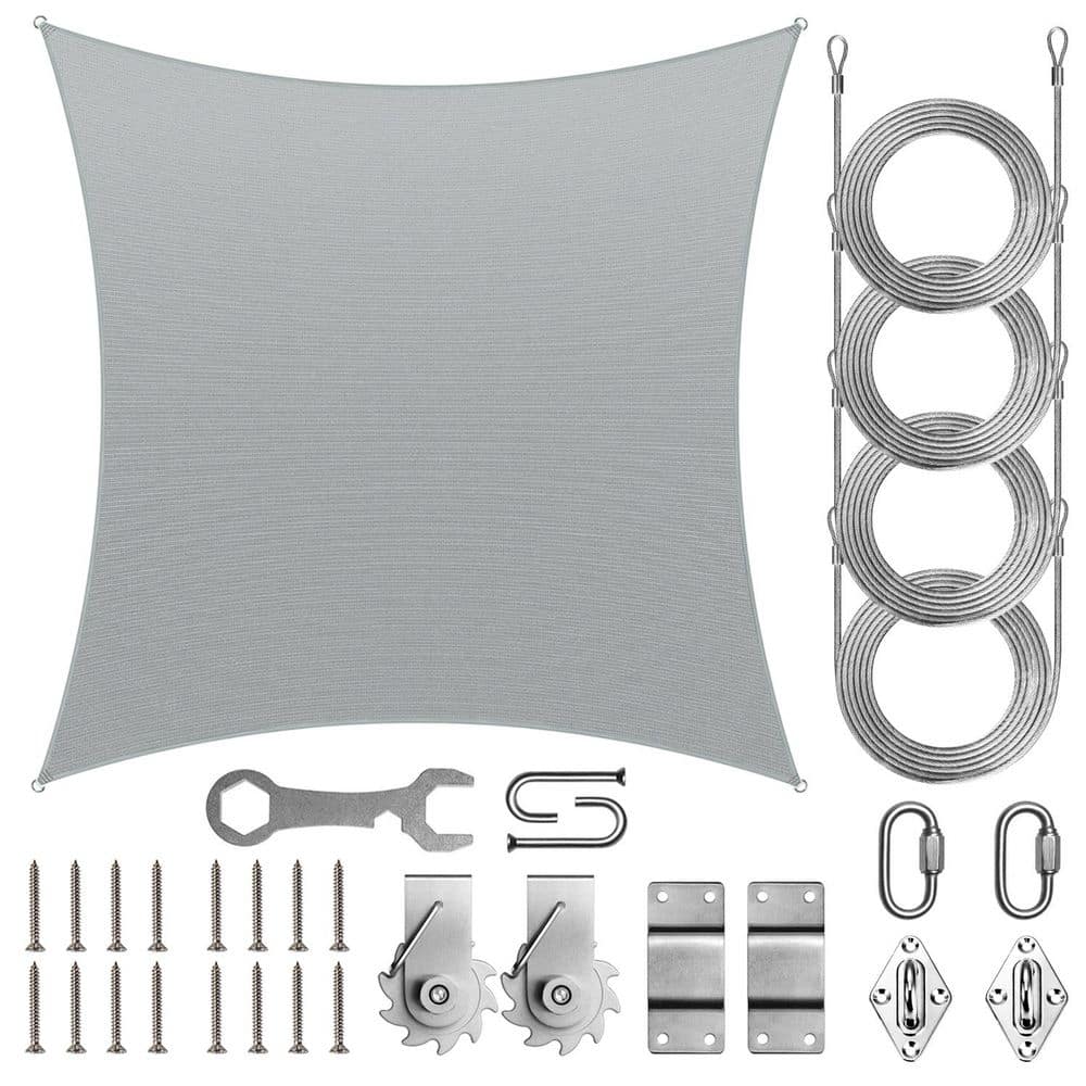 14 ft. x 14 ft. Square Sun Shade Sai Canopy with Hardware TAWAL-Gray price history on PriceWatchPro