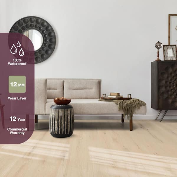 King's Cottage Oak 12mm T x 7.56 in. W Waterproof Laminate Wood Flooring (15.95 sq. ft./Case)