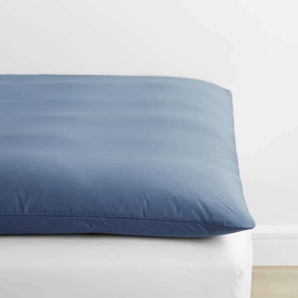 Company Cotton Percale Slate Blue Cotton King Featherbed Cover