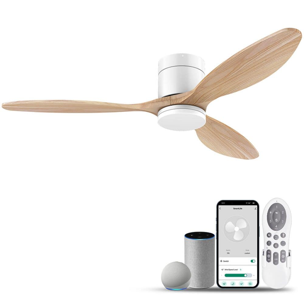 52 in. Smart Outdoor Indoor Gold White Ceiling Fans with Lights Remote, Alexa Google Voice App, Quiet DC Motor price history on PriceWatchPro