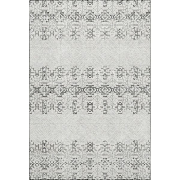 Addison Rugs Mayfield Premium Machine Washable Abstract AMF970 Gray 5 ft. x 7 ft. 6 in. Area Rug