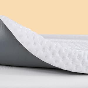 Medium 4 in. Full Cooling Gel Memory Foam Mattress Topper, Adjustable Straps