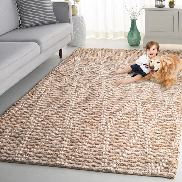 SAFAVIEH Natural Fiber 5 ft. x 8 ft. Natural/Ivory Diamond Striped