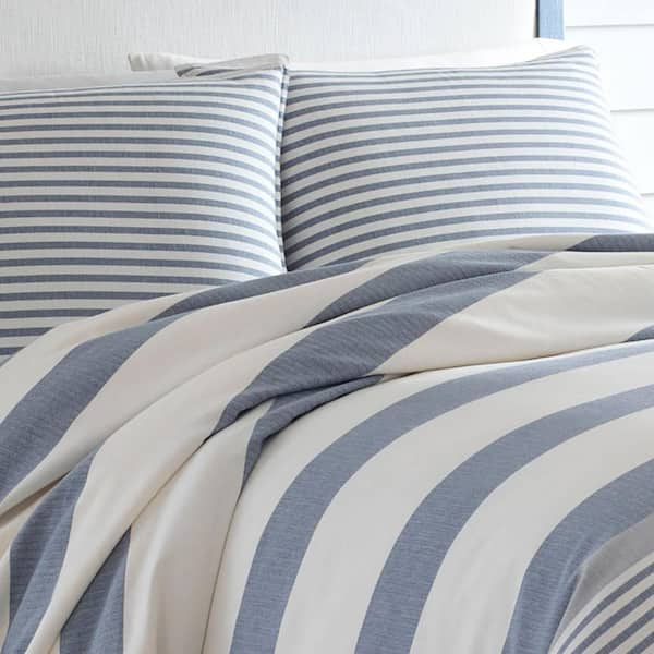 Nautica Bay Shore 3-Piece Navy Blue Striped Cotton King Comforter Set  USHSA51169278 - The Home Depot