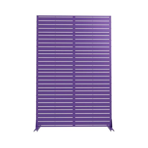 72 in. x 47 in. Outdoor Purple Metal Privacy Screen Garden Fence in Louver Pattern