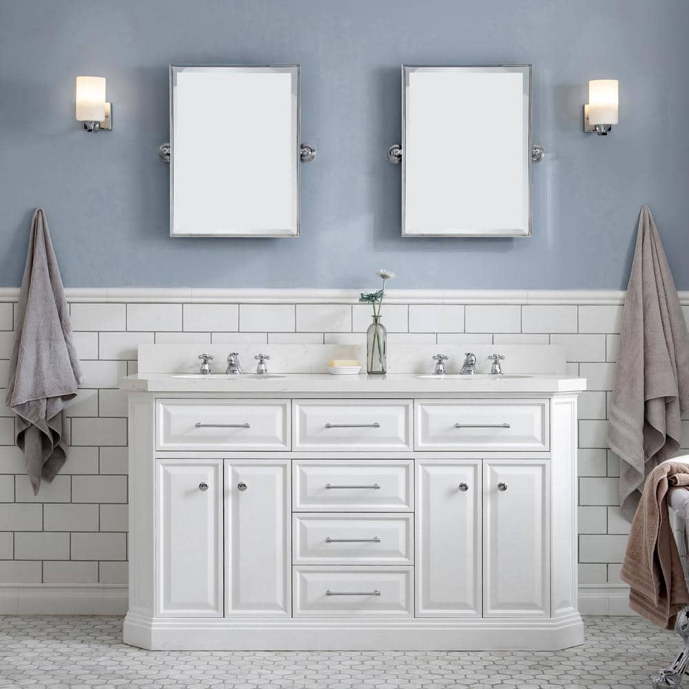 Water Creation Palace 60 in W x 22 in D x 34 in H Double Sink Bath Water Creation Palace 60 in W x 22 in D x 34 in H Double Sink Bath