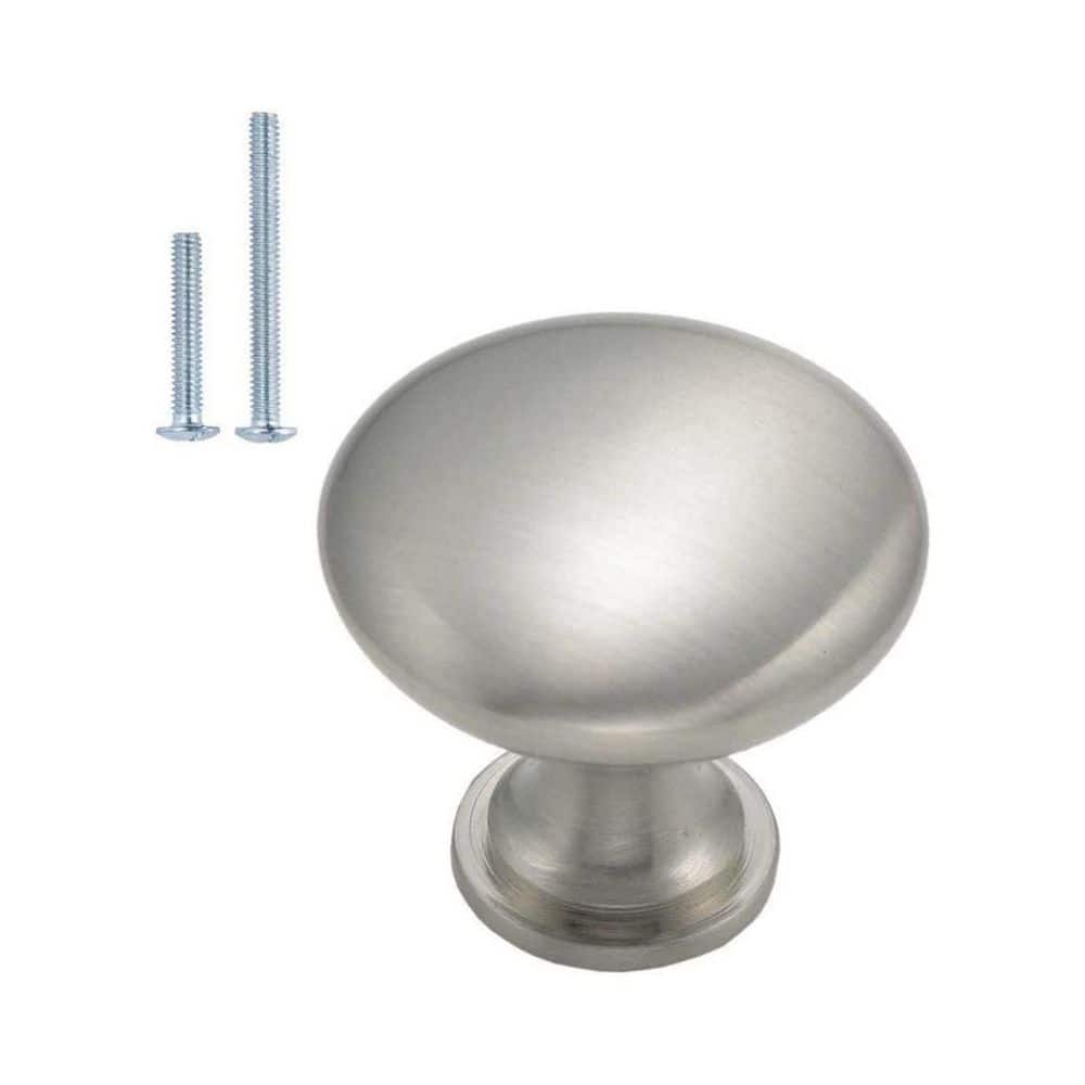 10-Pack 1-1/8 in. Satin Nickel Finish Round Cabinet Knobs Modern Style Brushed Nickel Single Hole Drawer Pull Hardware price history on PriceWatchPro