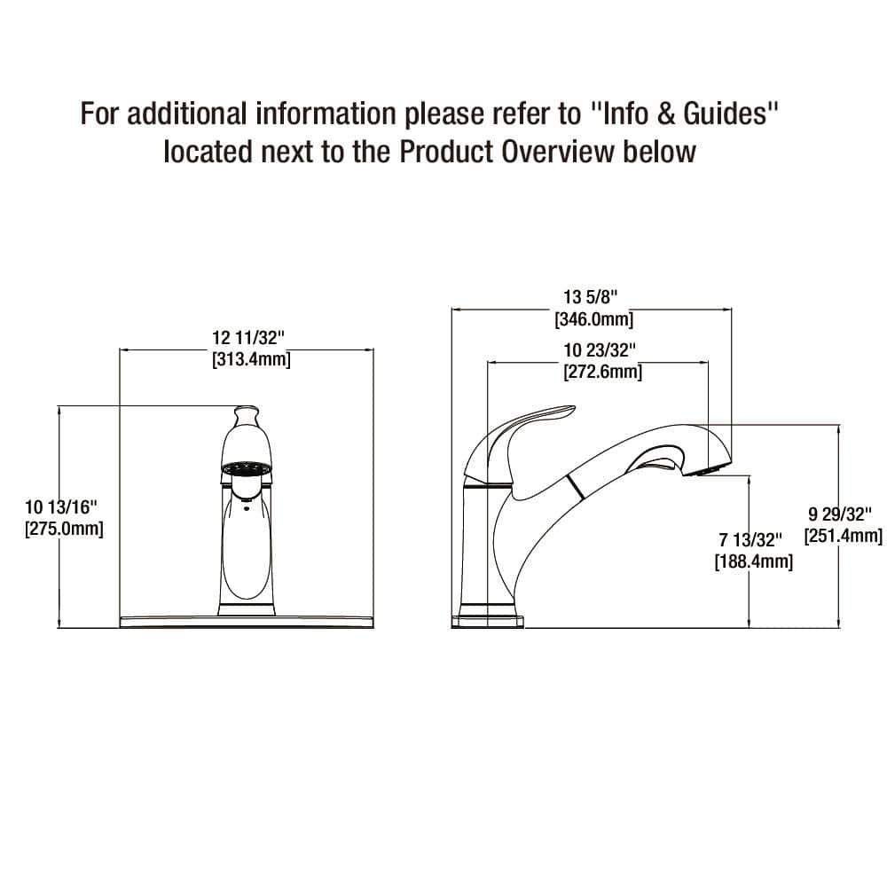 Stainless Steel Single-Handle Pull-Out Kitchen Faucet with TurboSpray
