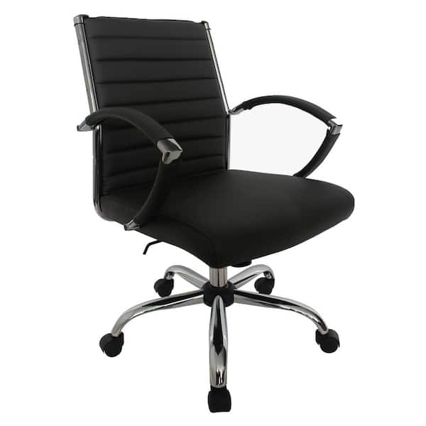 Furniture of America Kiddle Black Faux Leather Seat Short Office